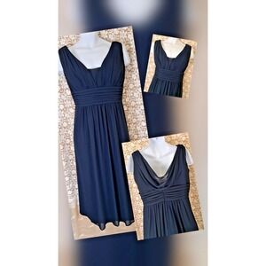 Bill Levkoff Formal Dress 20 Navy Blue Chiffon Special Event Wedding Prom Gown
